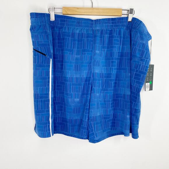 VRST Blue Stripe Printed 7" Accelerate Run Shorts Running Training Mens 2XL XXL - Picture 1 of 9